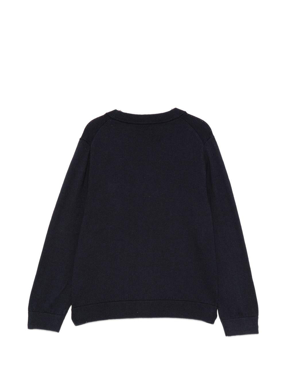 Cardigan per bambino Emporio Armani Kids blu con toppa con logo EB000437 AF28773 UB118 EMPORIO ARMANI KIDS 