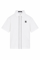 Camicia per bambino Balmain Kids bianca con cuciture a contrasto BY5P11 P0562 100NE BALMAIN KIDS 
