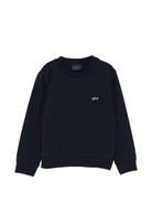Felpa per bambino Paul & Shark Kids blu con ricamo squalo sul davanti WUF00ALDA60 42370 PAUL & SHARK KIDS 