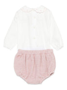 Set tutina e shorts per neonata La Stupenderia rosa con colletto smerlato 1TBCT08 M06PIN LA STUPENDERIA 