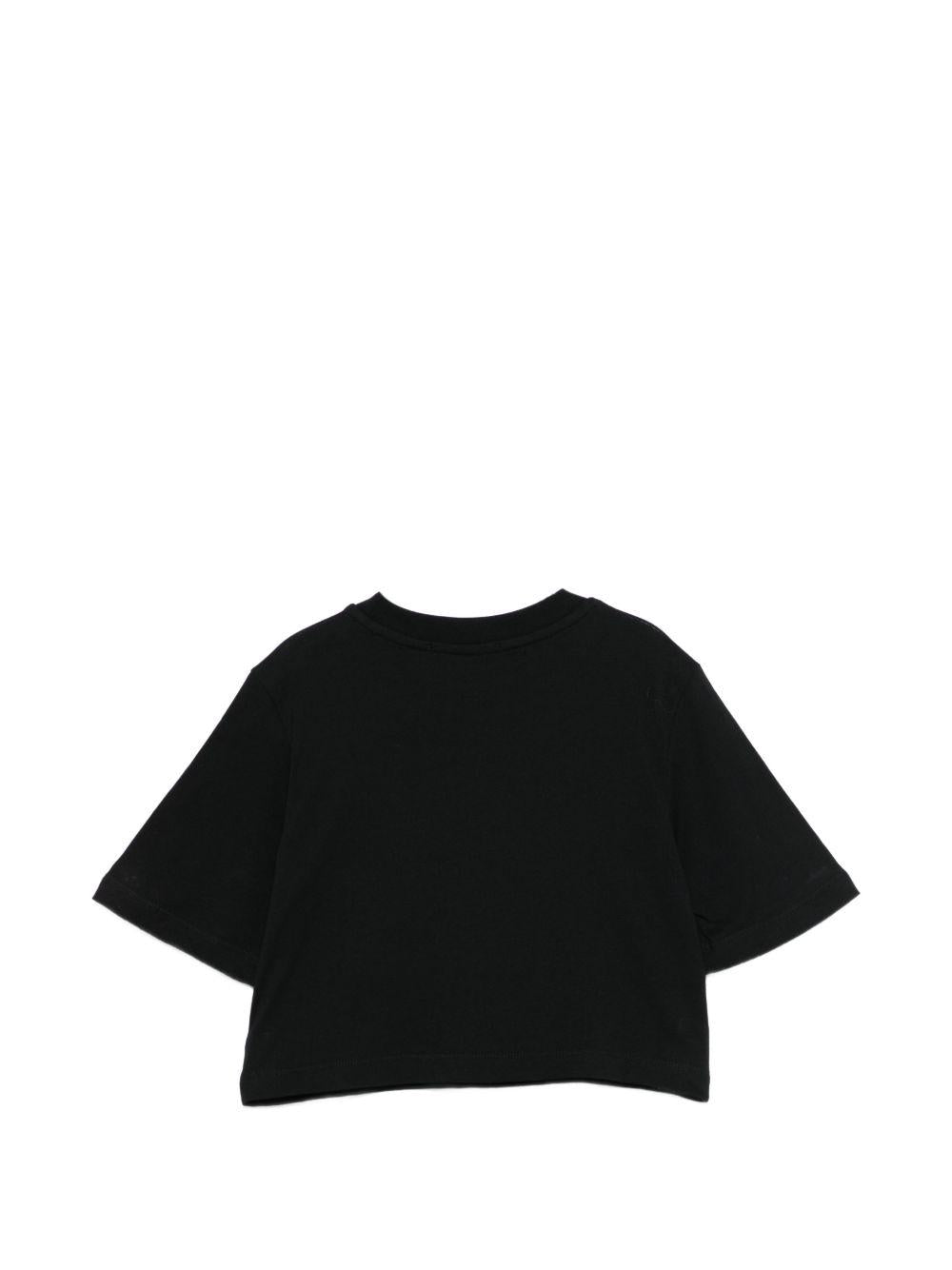 T-shirt per bambina MSGM Kids nera modello crop S6MSJGTH002 110 MSGM KIDS 