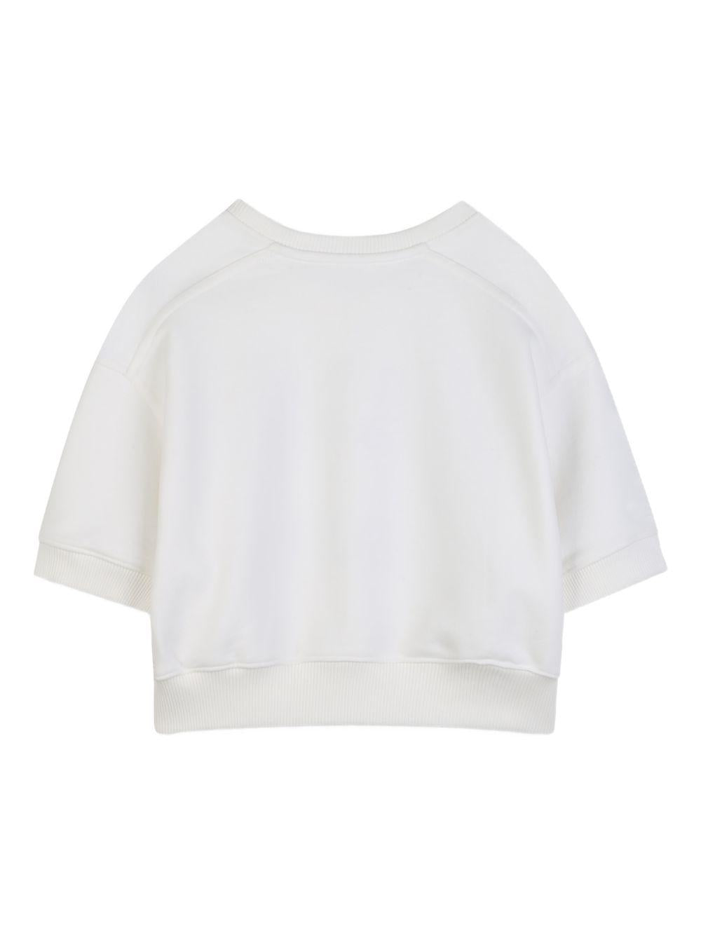 T-shirt girocollo per bambina Chloé Kids bianca con applicazione logo C20844 117 CHLOE' KIDS 