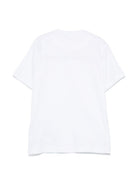 T-shirt per bambino Stone Island Junior bianco con ricamo con orlo dritto K1S162100007S0050 V0001 STONE ISLAND KIDS 