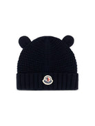 Berretto per neonati Moncler Kids blu con applicazione orecchie L29513B00005M1131 742 MONCLER KIDS 