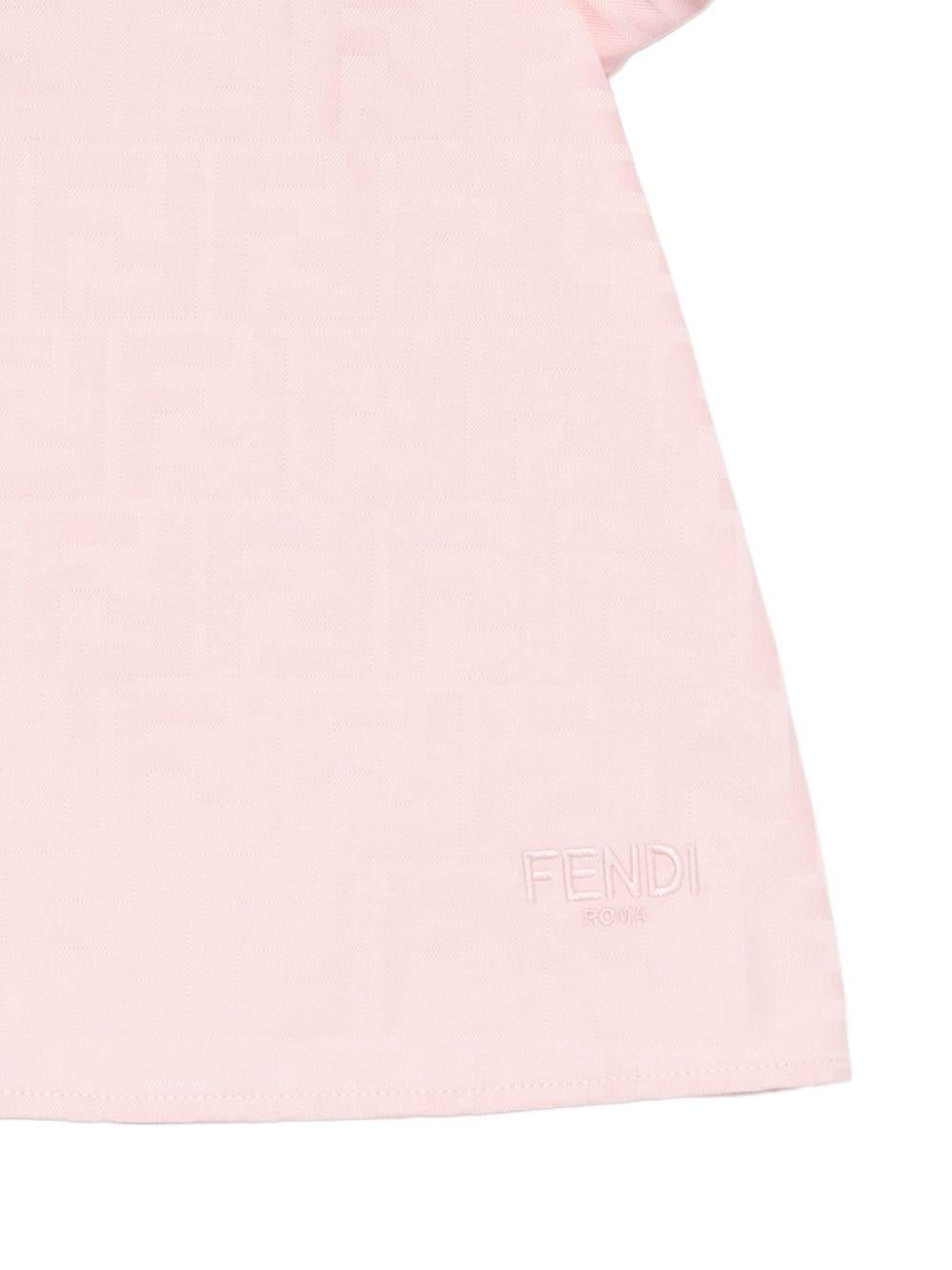 Abito per neonata Fendi Kids rosa con maniche a palloncino BFB591 AS64 F1UL9 FENDI KIDS 