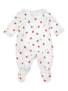 Tutina per neonata Monnalisa bianca con stampa con fragole 35G208 7082 9944 MONNALISA KIDS 