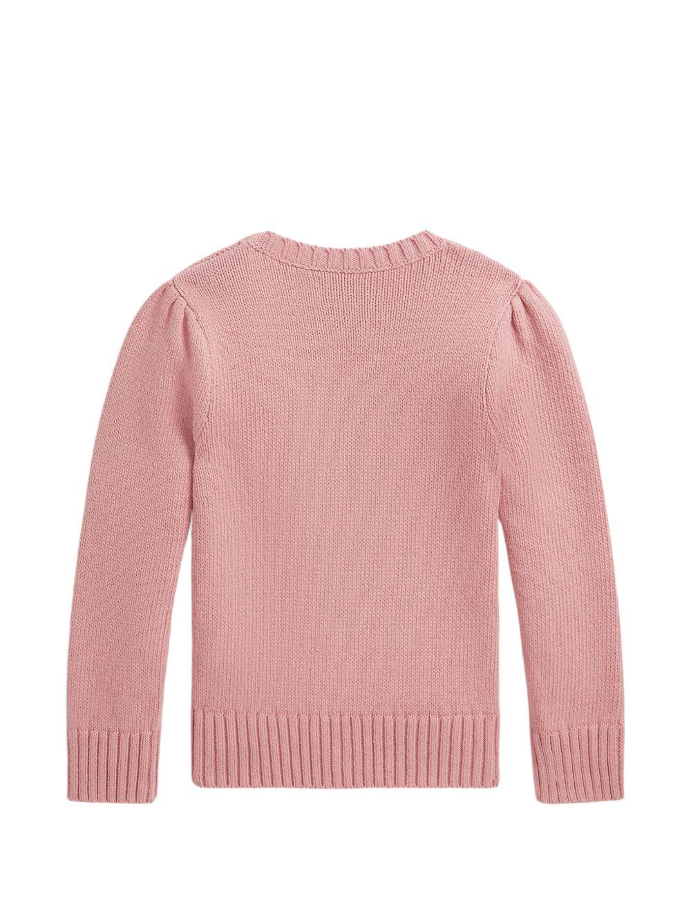 Maglione per bambina Polo Ralph Lauren Kids rosa con ricamo orsetto 312B17822 001 Ralph Lauren kids 