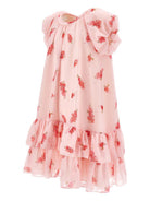 Abito per bambina Monnalisa rosa con stampa a fiori all-over 71G911 7618 0091 MONNALISA KIDS 