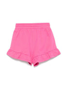 Shorts con stampa Leo Teddy per bambina Moschino Kids fucsia con due tasche laterali HAQ014LCA19 50533 MOSCHINO KIDS 