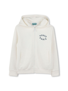 Felpa per bambino Kenzo Kids bianco con ricamo del logo, cappuccio e zip K61176 117 KENZO KIDS 