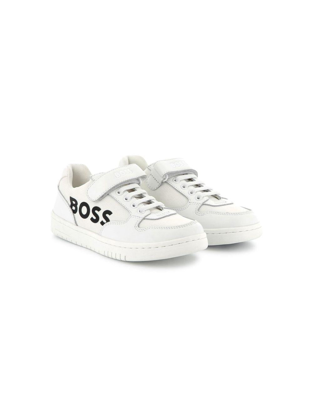 Sneakers per bambino Boss Kidswear bianco con stampa logo J51644 10P BOSS KIDS 