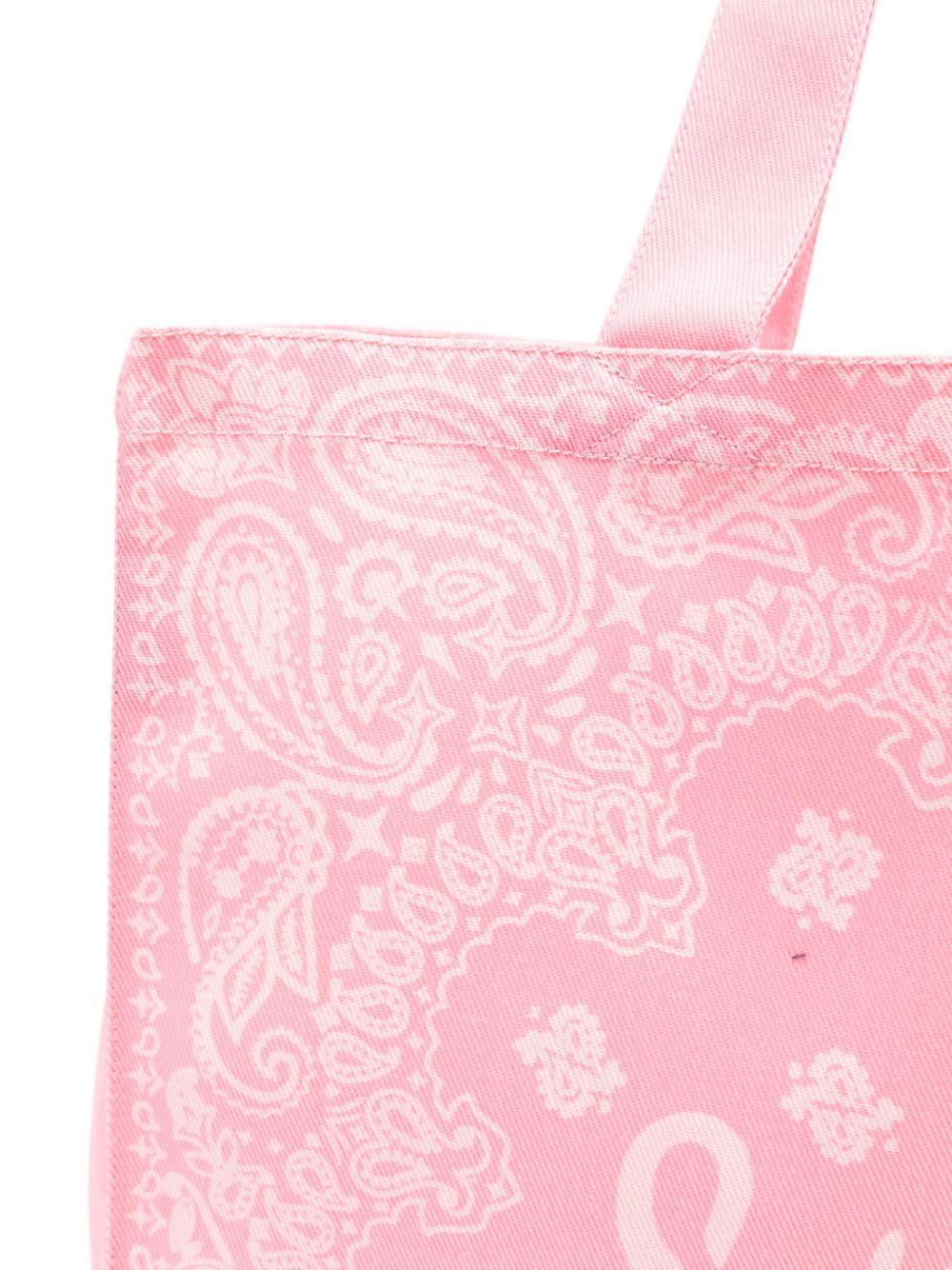 Borsa tote Essential Bag N MC2 Saint Barth rosa con stampa paisley e logo stampato EBAGN006 09194L MC2 ST. BARTH KIDS 