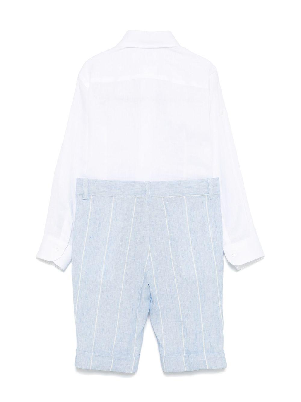 Set pantaloncini e maglietta a righe per bambino Colorichiari bianco con patta frontale MB308070 4852 50 COLORICHIARI 