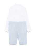 Set pantaloncini e maglietta a righe per bambino Colorichiari bianco con patta frontale MB308070 4852 50 COLORICHIARI 