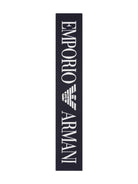 Set cappello e sciarpa per bambino Emporio Armani Kids blu con design lavorato a maglia 407524 3F932 00035 EMPORIO ARMANI KIDS 
