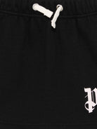 Gonna per bambina Palm Angels Kids nera con stampa logo PGCK001S26FLE001 110 PALM ANGELS KIDS 