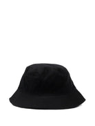 Cappello bucket per bambino Palm Angels Kids nero con logo sul davanti PBLA001S26FAB003 110 PALM ANGELS KIDS 