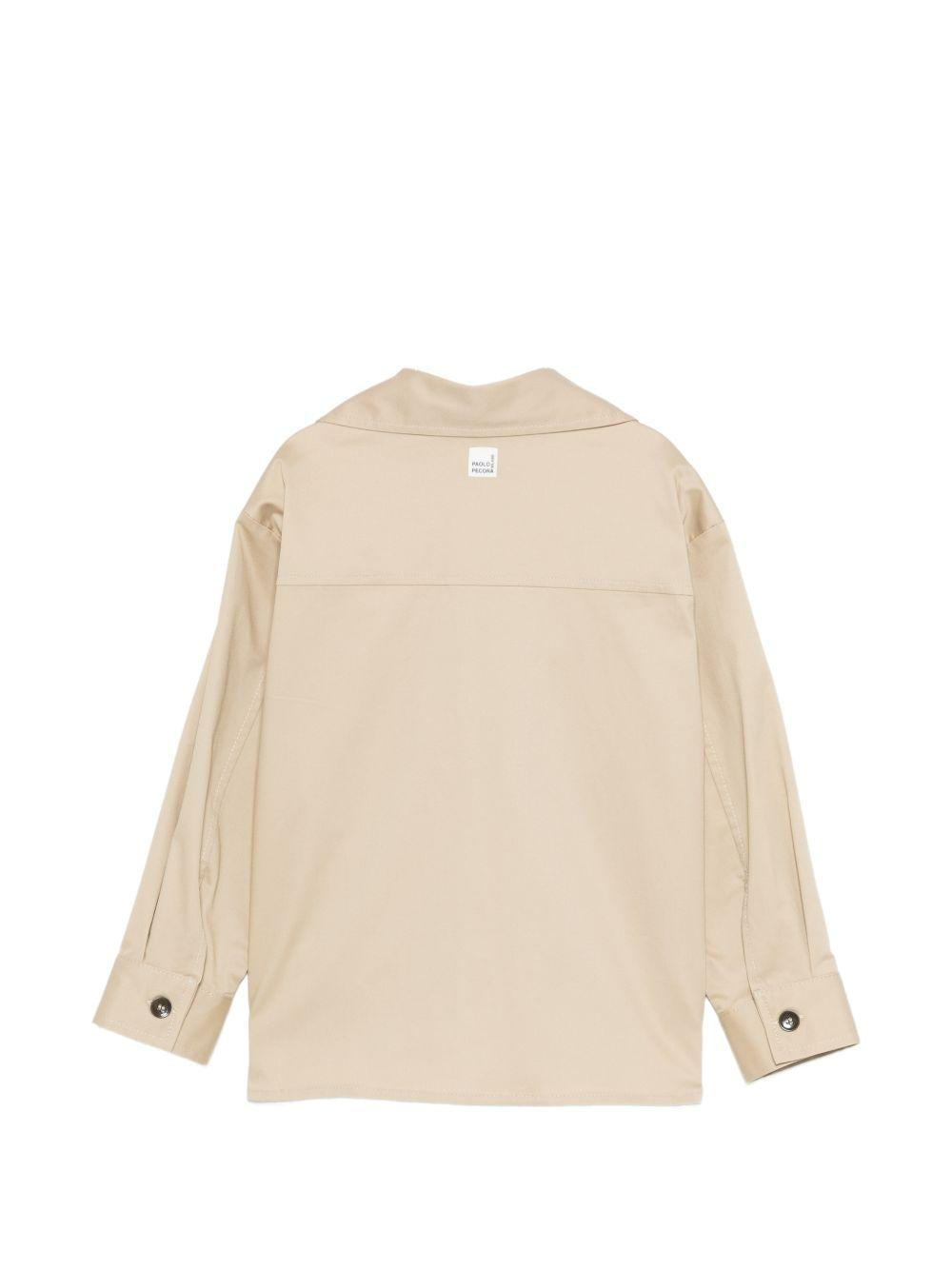 Camicia per bambino Paolo Pecora Kids beige con tasche a patta PP4329 BEIGE PAOLO PECORA KIDS 