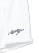 Shorts sportivi in cotone per bambina MSGM Kids bianco con stampa sulla gamba S5MSJGSH093 001 MSGM KIDS 