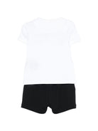 Completo t-shirt e shorts per neonati John Richmond Junior bianco e nero con dettaglio logo RIP26022CJ WHITE JOHN RICHMOND KIDS 