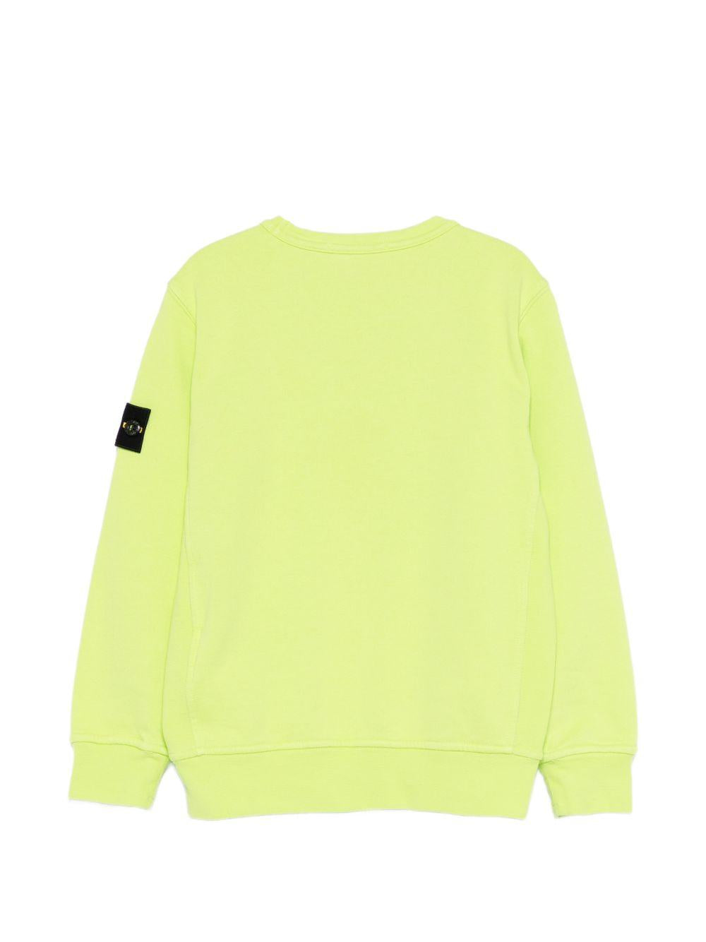 Felpa per bambino Stone Island Junior verde con toppa Compass L1S166100005S0040 V005F STONE ISLAND KIDS 