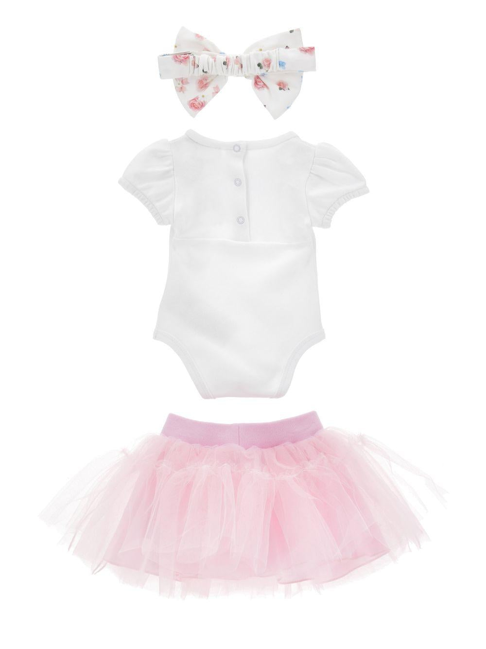 Set abito per bambina Monnalisa bianco con stampa a fiori 35G507 7000 9990 MONNALISA KIDS 