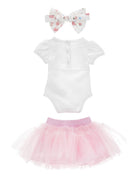 Set abito per bambina Monnalisa bianco con stampa a fiori 35G507 7000 9990 MONNALISA KIDS 