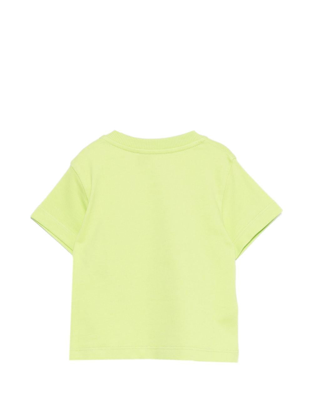 T-shirt per neonati Moschino Kids verde con stampa Teddy Bear MOM031LFA07 30355 MOSCHINO KIDS 