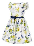 Abito per bambina Monnalisa bianco con stampa grafica all-over 11G920 7624 0099 MONNALISA KIDS 