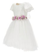 Abito per bambina Monnalisa bianco con applicazione floreale 79G914 7743 0163 MONNALISA KIDS 