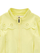 Felpa per bambina Monnalisa gialla con ricamo a fiori 17G800 7014 0014 MONNALISA KIDS 