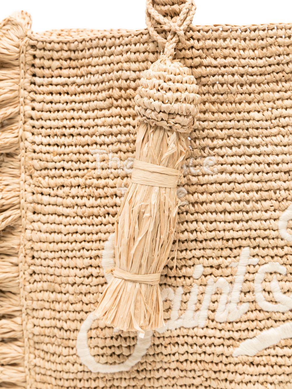 Borsa in rafia MC2 Saint Barth beige con effetto volant RAFV001 00222L MC2 ST. BARTH KIDS 