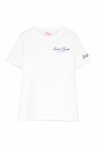 T-shirt per bambino MC2 Saint Barth Kids bianca con stampa logo PRL0001 00931L MC2 ST. BARTH KIDS 