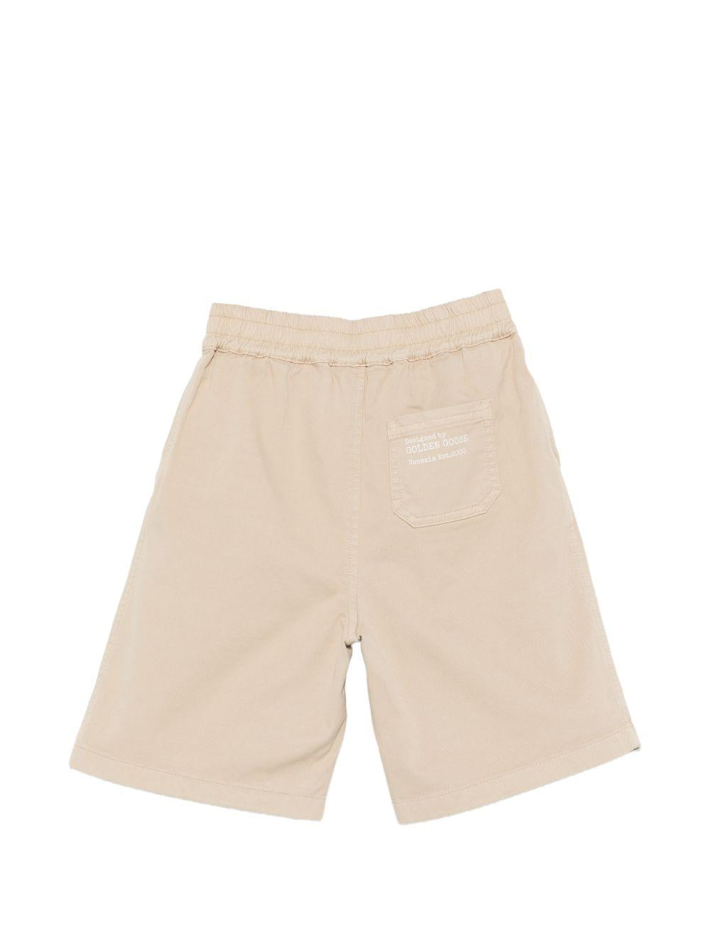 Shorts Peleppe per bambino Golden Goose Kids beige con coulisse in vita GKP02680P002464 60134 GOLDEN GOOSE KIDS 