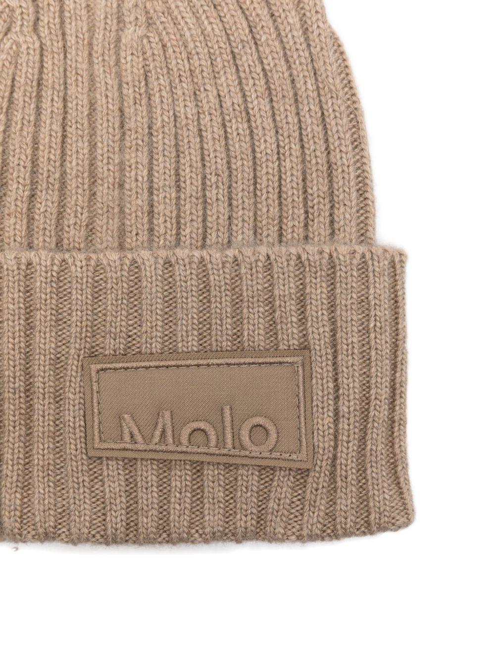 Berretto per bambino Molo beige con toppa con logo 7W25S304 5519 MOLO KIDS 