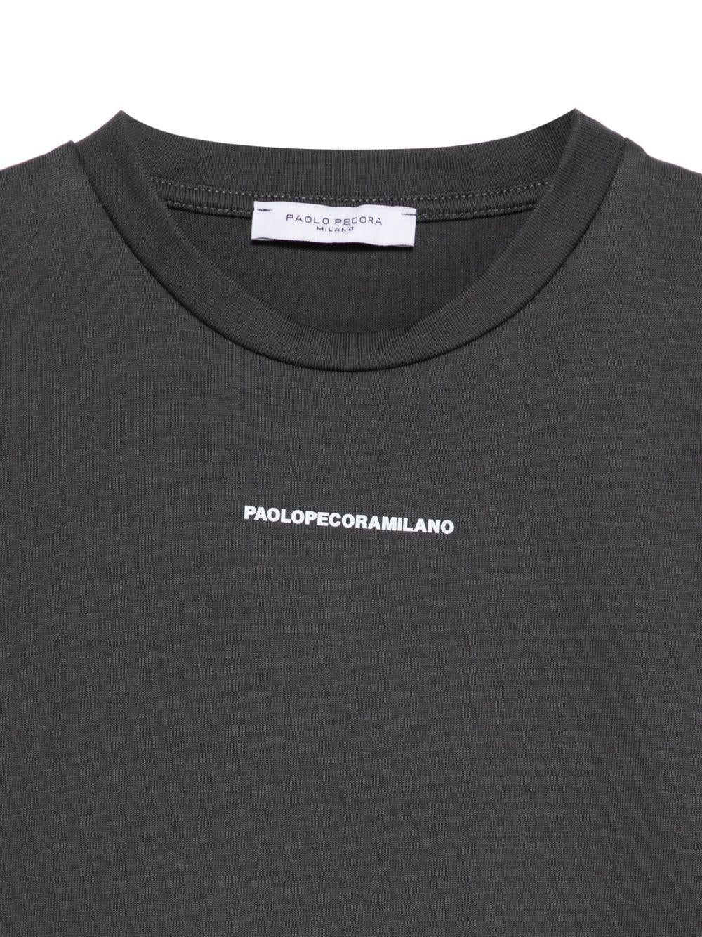 T-shirt per bambino Paolo Pecora Kids grigio a maniche lunghe con logo PP4157 ASFALTO PAOLO PECORA KIDS 
