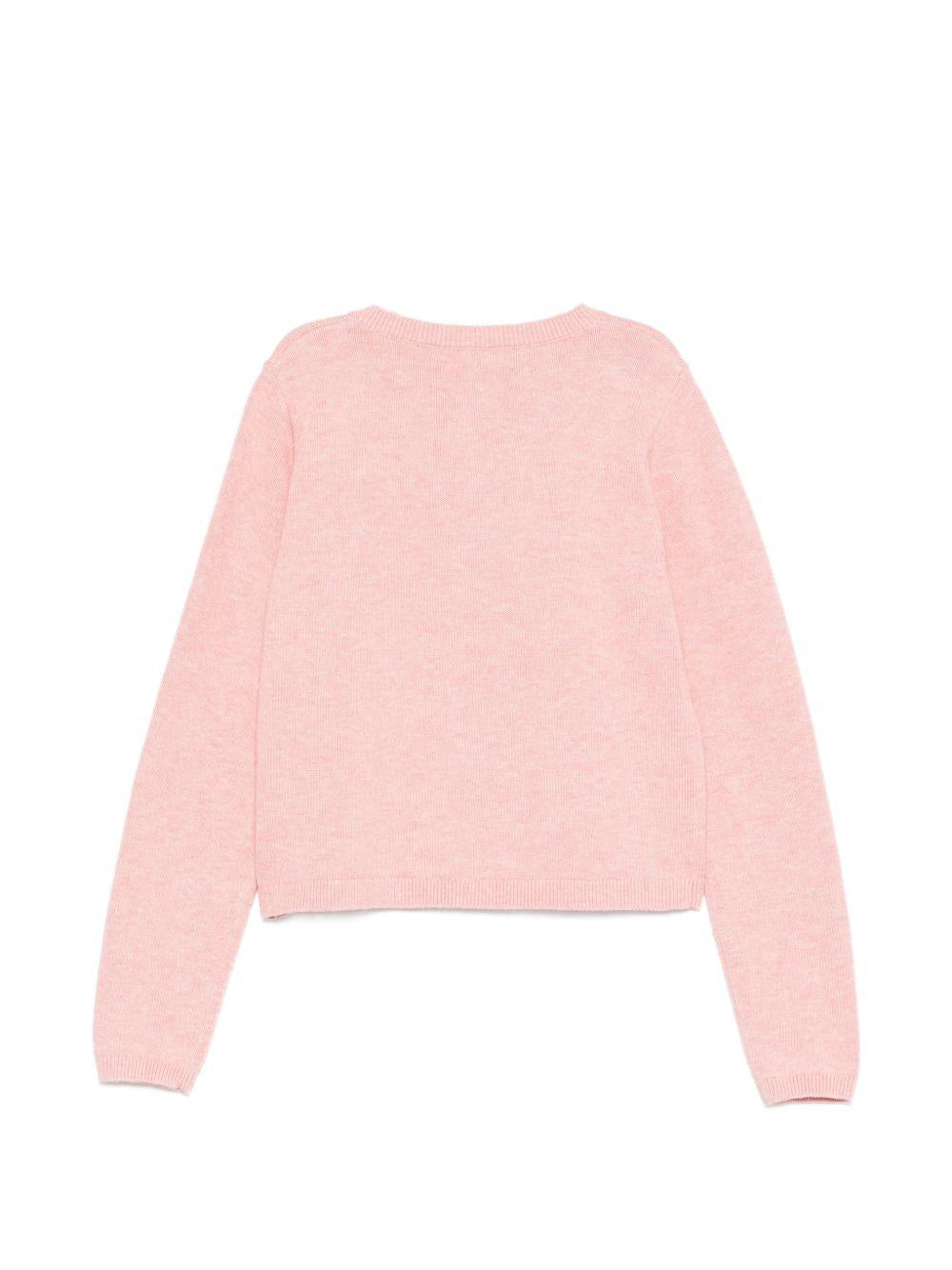 Cardigan per bambina Bonpoint rosa con ciliegie ricamate S06GCAK00019 124A BONPOINT KIDS 