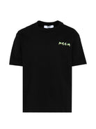 T-shirt per bambino MSGM Kids nera con logo sul davanti S6MSJUTH003 110 MSGM KIDS 