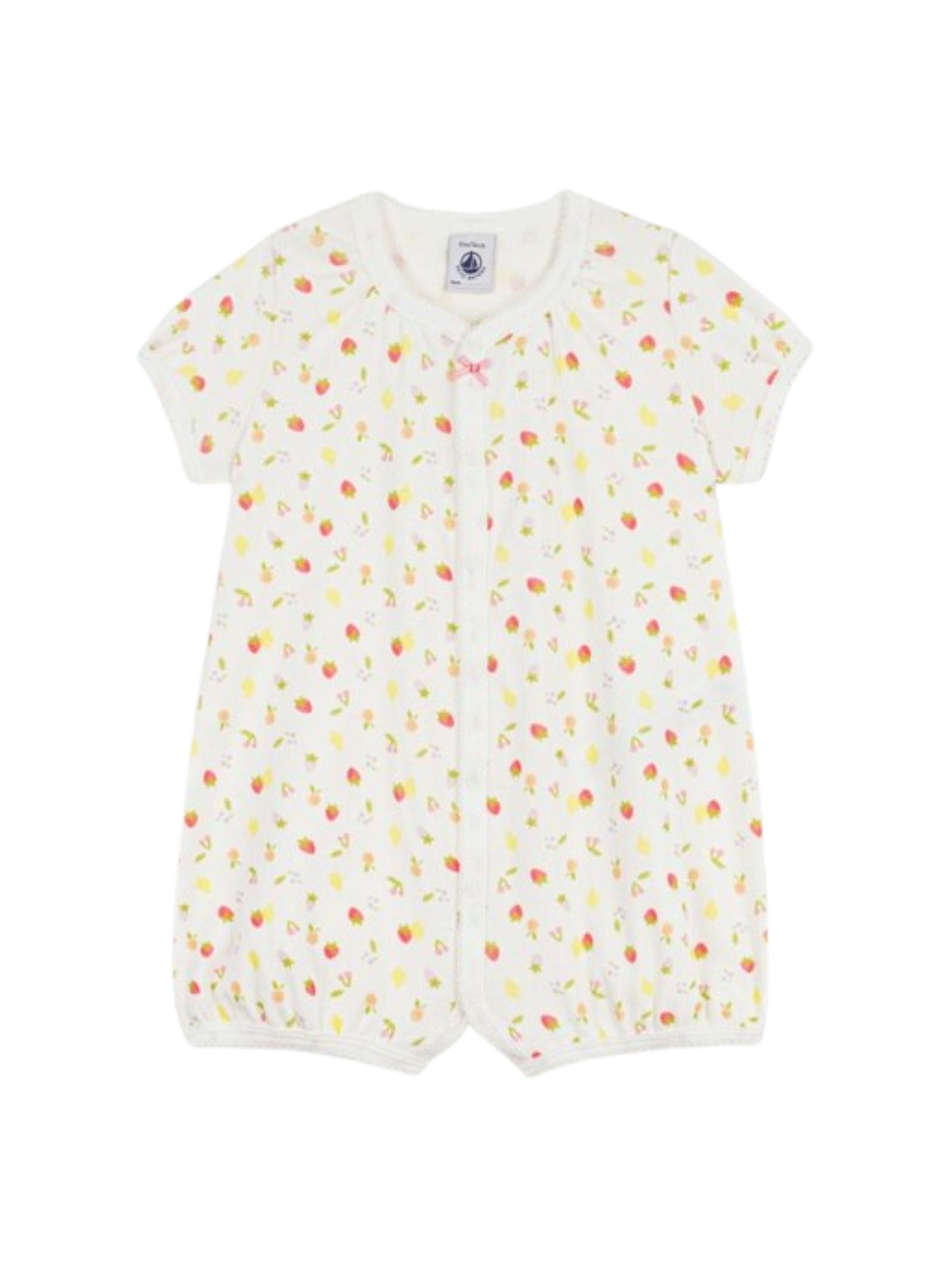 Tutina per neonata Petit Bateau bianca con stampa floreale all-over A0FCQ 01 PETIT BATEAU 