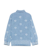 Camicia per bambino Versace Kids Medusa in denim con stampa 10182581A13070 1D190 VERSACE KIDS 