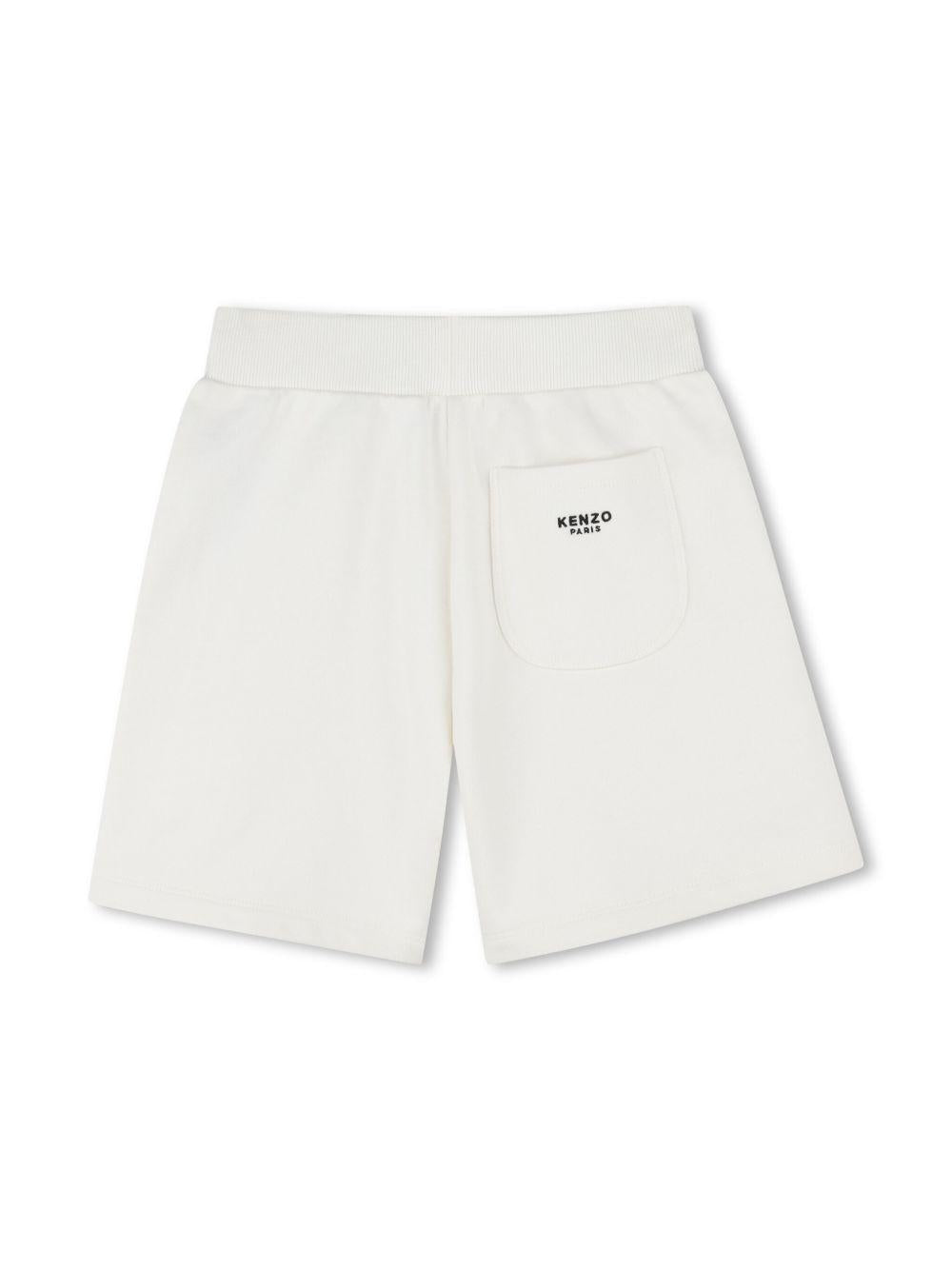 Shorts per bambina Kenzo Kids bianco con applicazione logo sulla gamba K60995 117 KENZO KIDS 