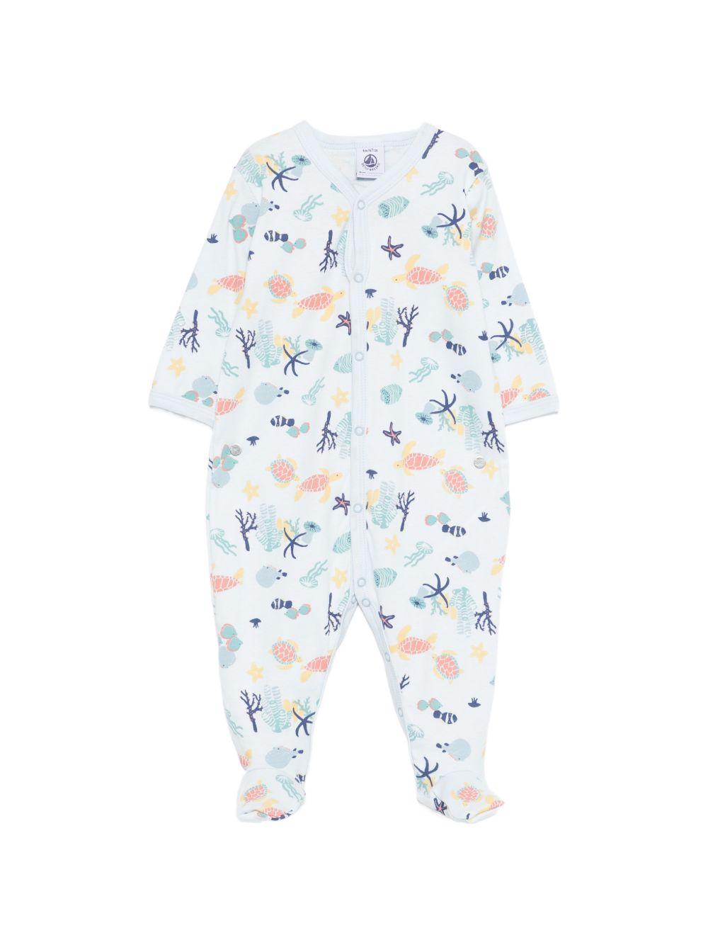 Tutina per neonati Petit Bateau azzurra con stampa grafica multicolore A0FD3 01 PETIT BATEAU 