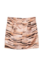 Gonna per bambina Elisabetta Franchi La Mia Bambina animalier con dettaglio logo EFGO2180RAE01 6006 ElISABETTA FRANCHI KIDS 