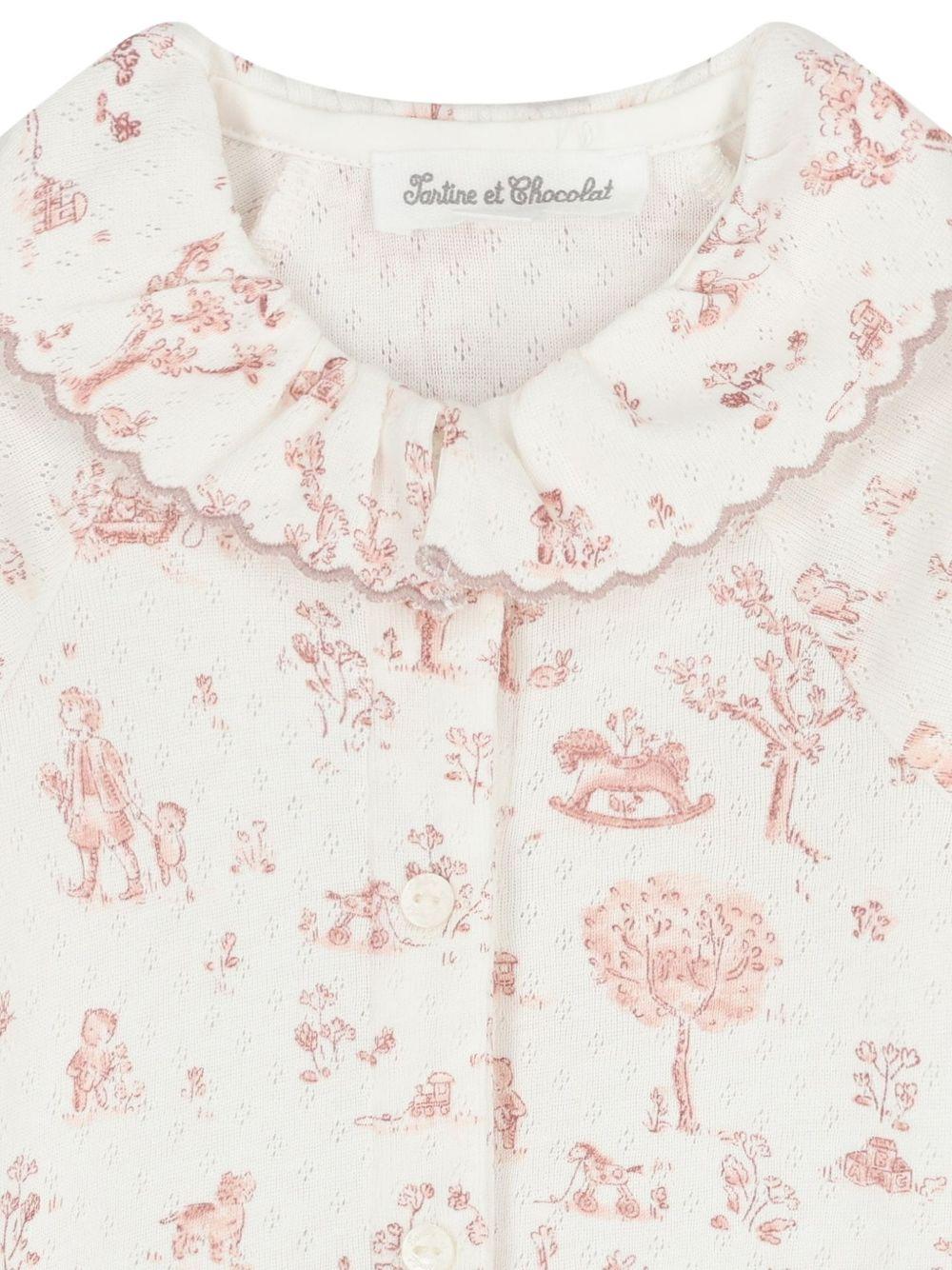 Tutina per neonata Tartine Et Chocolat bianca con stampa grafica all-over CC54040 30 TArtine & Chocolat KIDS 