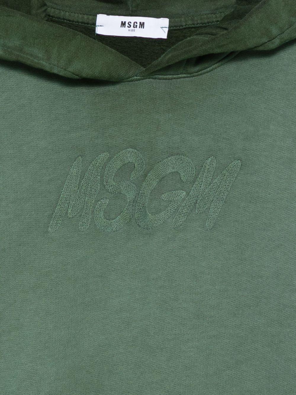 Felpa per bambino MSGM Kids verde con cappuccio F5MSJUHS020 MS039 MSGM KIDS 