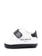 Sneakers per neonati Balmain Kids bianche e nere con logo sul davanti BZ0336 Y0051 100NE BALMAIN KIDS 