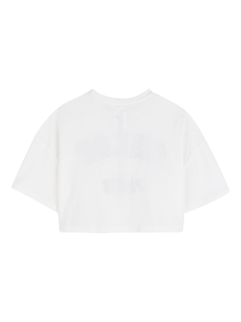 T-shirt per bambina Chloé Kids bianca con logo sul davanti C20862 117 CHLOE' KIDS 