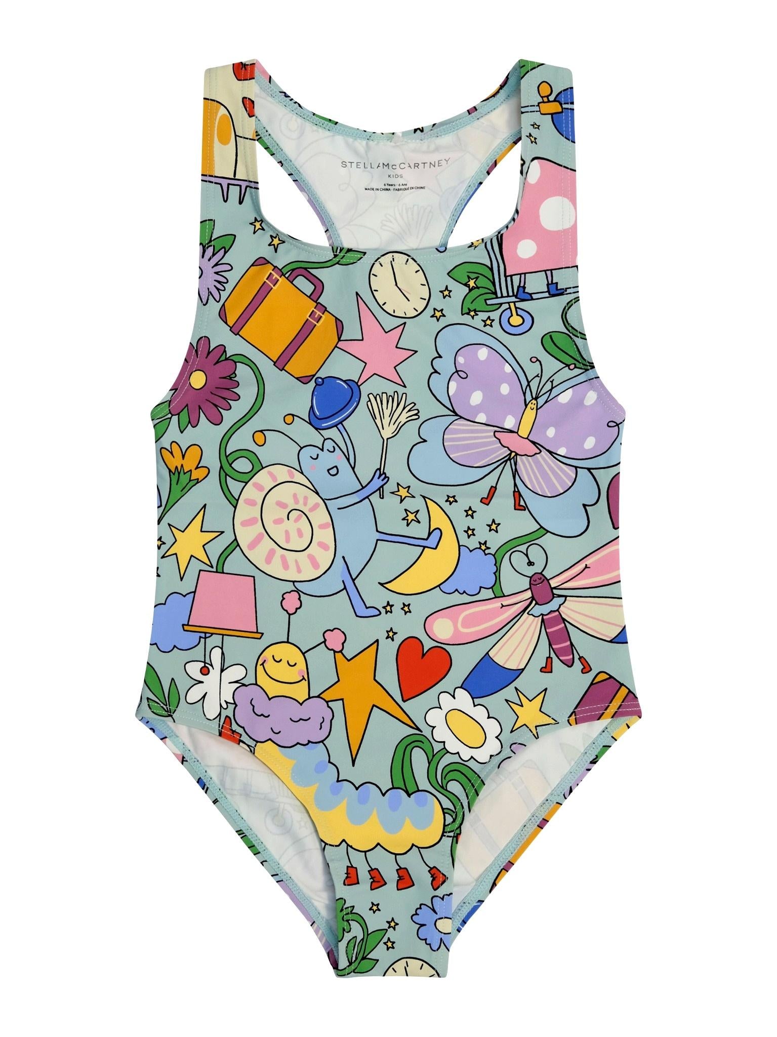 Costume intero per bambina Stella McCartney Kids multicolor con stampa grafica all-over TYCA29 Z3509 754MC STELLA McCARTNEY KIDS 
