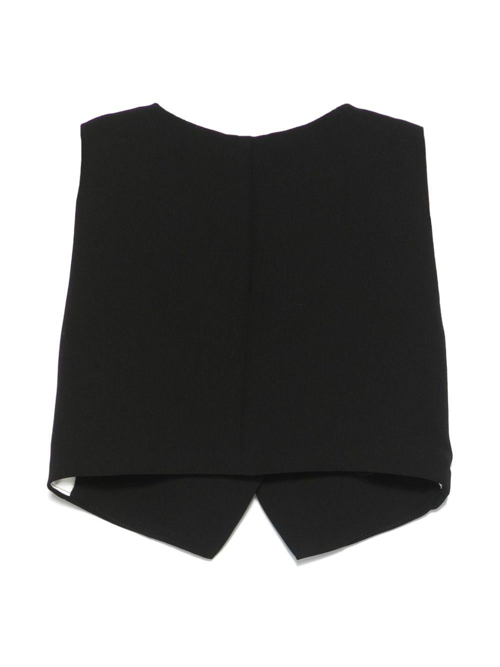 Top per bambina Monnalisa nero con orlo asimmetrico 41E300 5303 0050 MONNALISA 