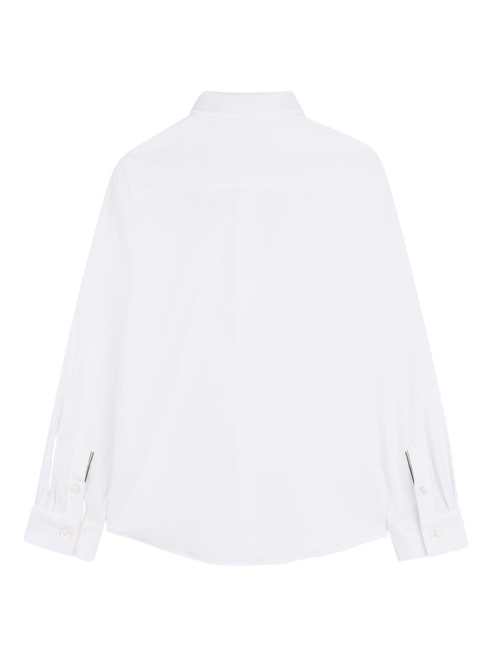 Camicia da bambino Boss Kids bianca a maniche lunghe J52944 10P BOSS KIDS 